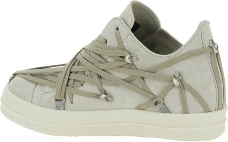 Rick Owens Beige Sneakers met Oversized Veters Beige Heren