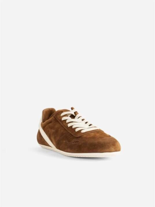 Rick Owens Bruin Leren Minimal Sneakers