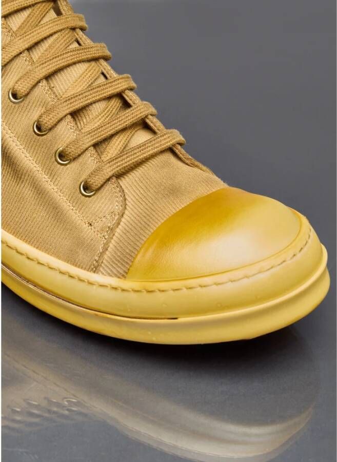 Rick Owens Corduroy Lage Top Sneakers Yellow Heren