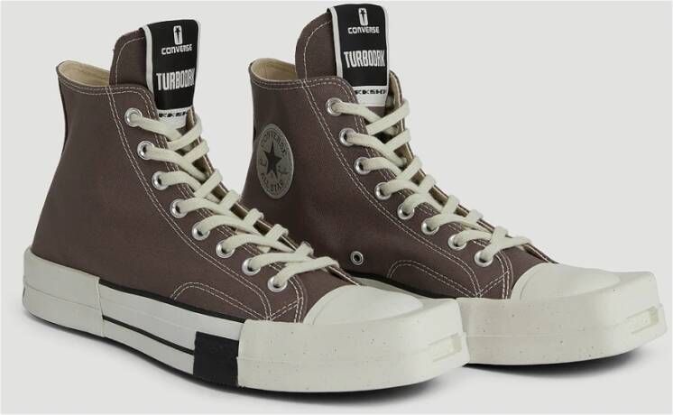 Rick Owens Hoge Canvas Sneakers Bruin Unisex