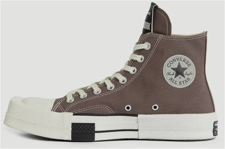 Rick Owens Hoge Canvas Sneakers Bruin Unisex