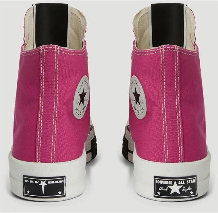 Rick Owens Hoge Canvas Sneakers Roze Unisex