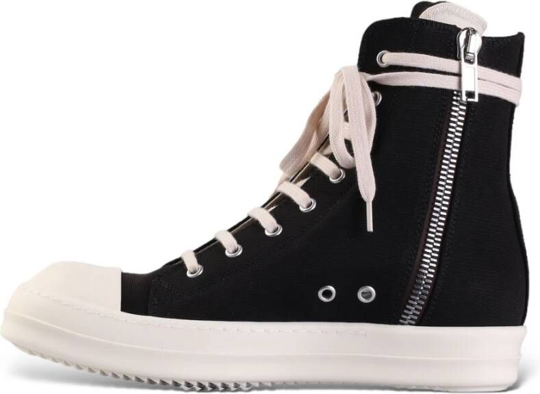 Rick Owens Hoge Denim Sneakers Black Heren