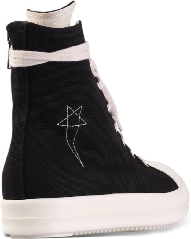 Rick Owens Hoge Denim Sneakers Black Heren
