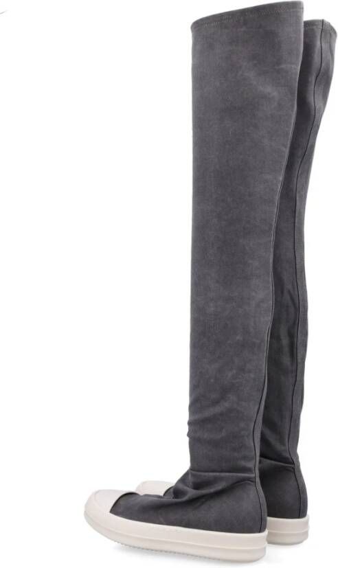 Rick Owens Hoge Sok Sneakers Donker Denim Stijl