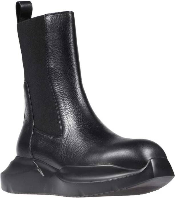 Rick Owens Klassieke Leren Chelsea Laarzen Black Heren