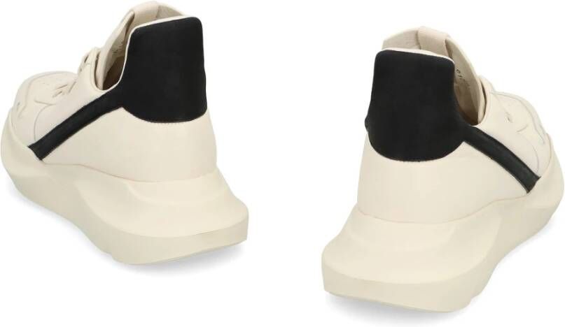 Rick Owens Leren High-Top Sneakers met Contrasterende Inzetstukken
