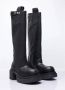 Rick Owens Leren Kniehoge Instaplaarzen Black Dames - Thumbnail 3