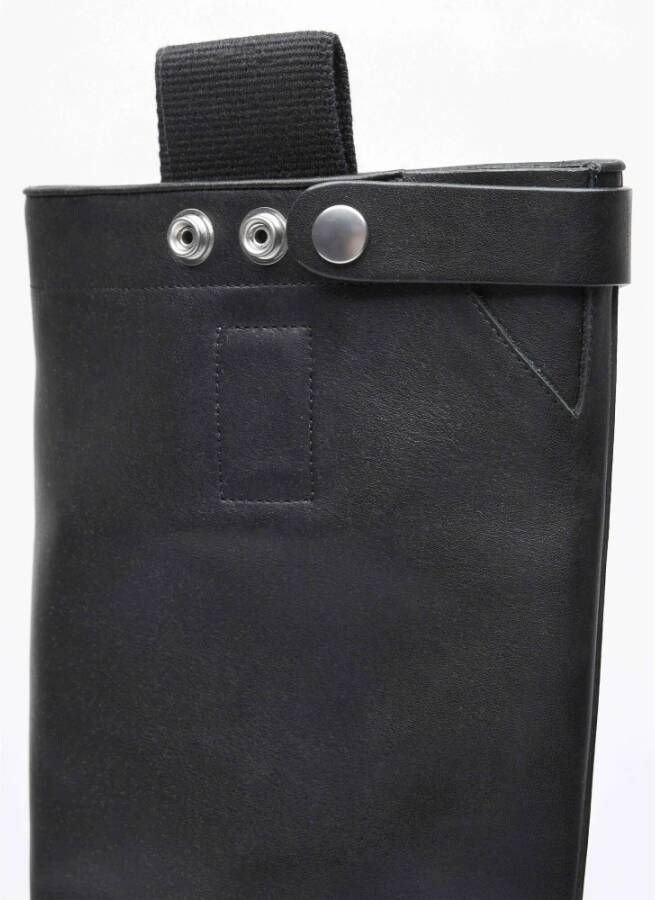 Rick Owens Leren Kniehoge Instaplaarzen Black Dames