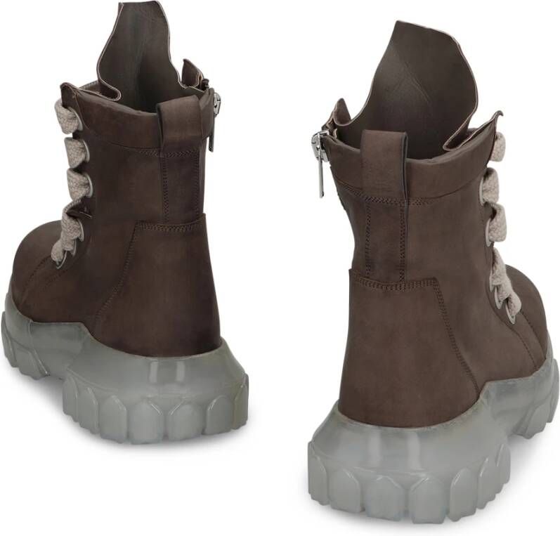Rick Owens Leren veterlaarzen met zijrits
