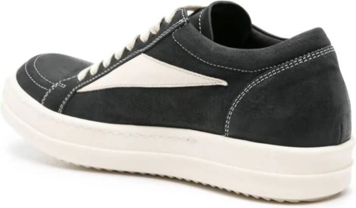 Rick Owens Vintage Zwart-Witleren Sneakers