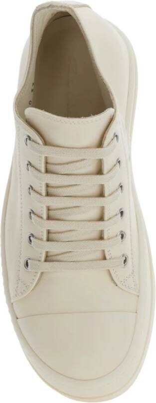 Rick Owens Witte lage leren sneakers White Dames