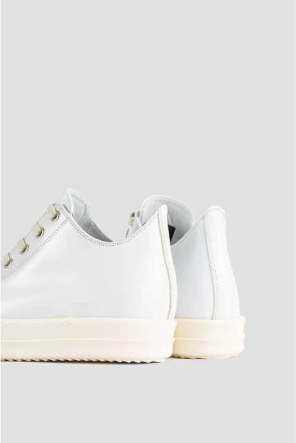 Rick Owens Witte Leren Lage Sneakers