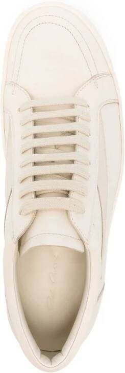 Rick Owens Witte Leren Sneakers met Suède Panelen