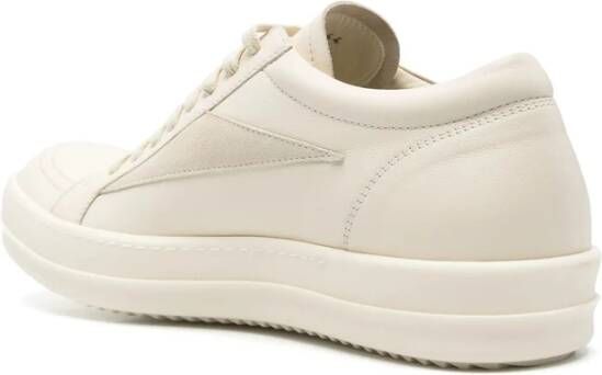 Rick Owens Witte Vetersneaker met Geribbelde Zool
