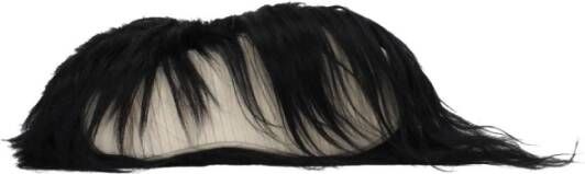 Rick Owens Zwarte Bont Enkellaarzen met Rits