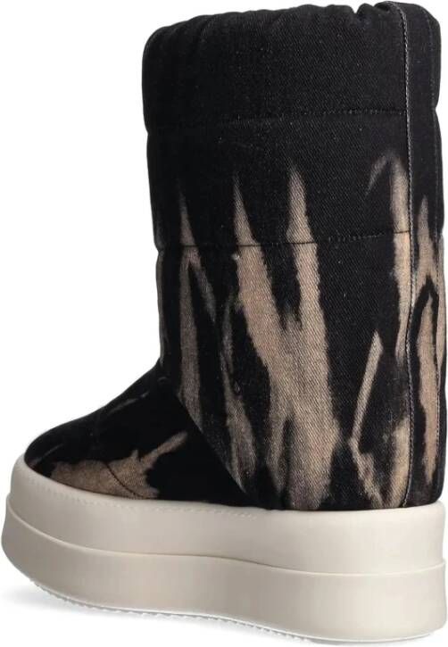 Rick Owens Zwarte Gewatteerde Instap Flatform Schoenen