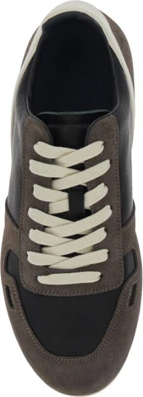 Rick Owens Zwarte lage sneakers met suède