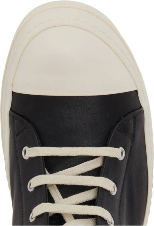 Rick Owens Zwarte Leren Sneakers Black Heren