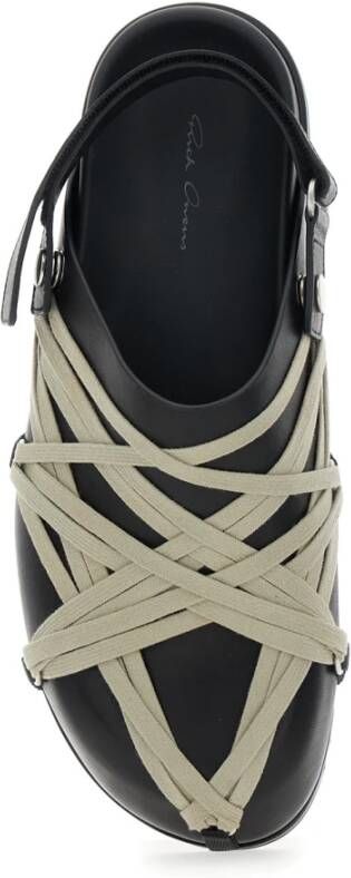 Rick Owens Zwarte Megalaced Sandalen met Oversize Veters