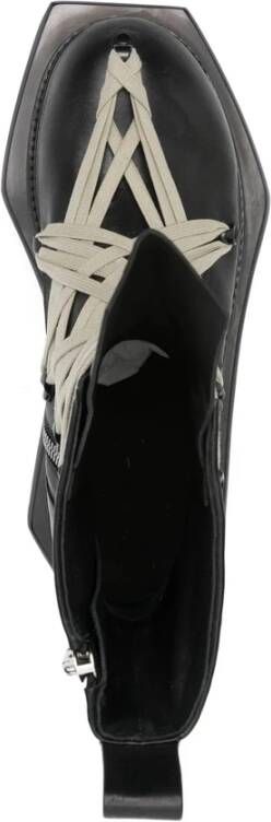 Rick Owens Zwarte Veterschoenen met Plateauzool