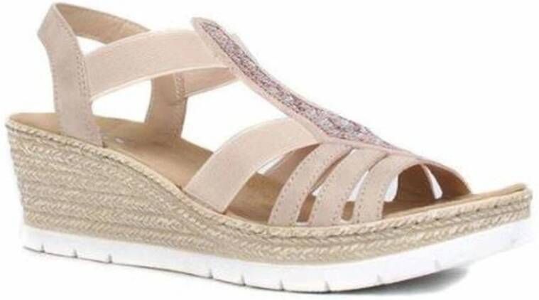 Rieker Altrosa Roze Platte Sandalen Pink Dames