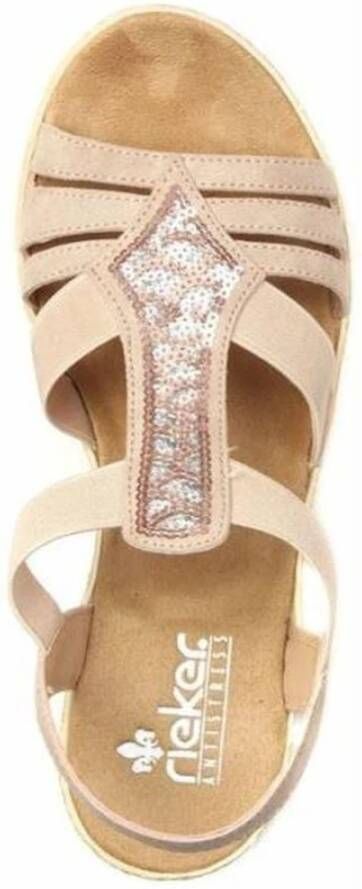 Rieker Altrosa Roze Platte Sandalen Pink Dames