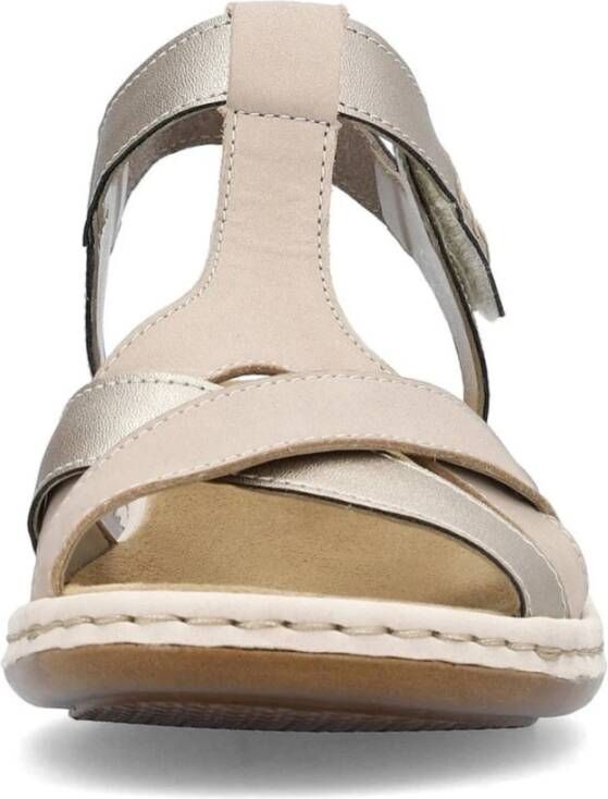 Rieker Beige Casual Platte Sandalen