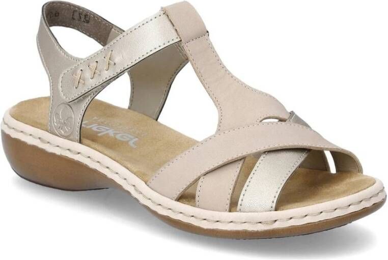 Rieker Beige Casual Platte Sandalen Vrouwen Multicolor Dames