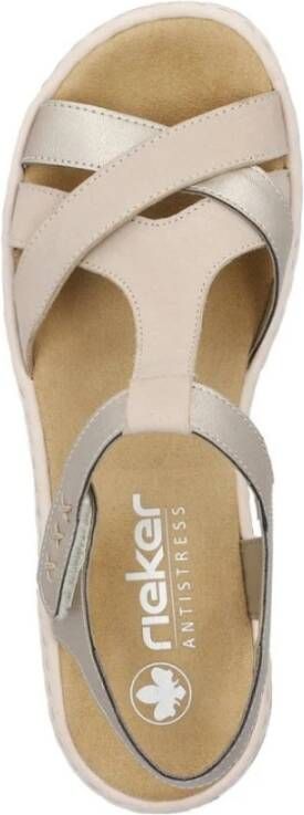 Rieker Beige Casual Platte Sandalen Vrouwen Multicolor Dames