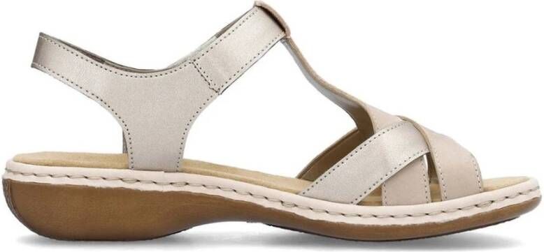Rieker Beige Casual Platte Sandalen Vrouwen Multicolor Dames