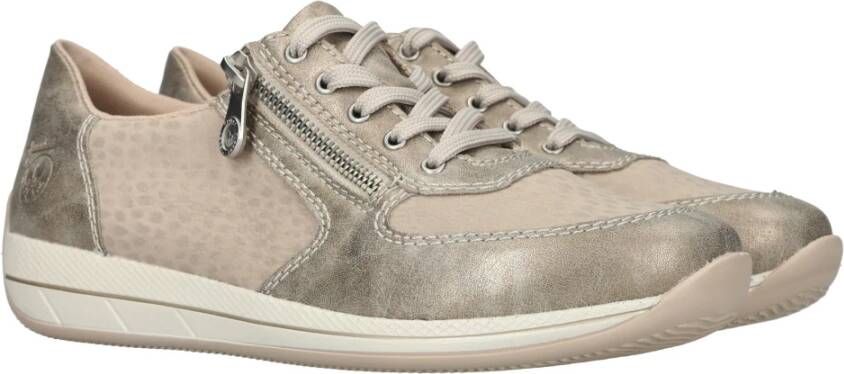 Rieker Beige en parelgrijze polkadot sneaker Multicolor Dames