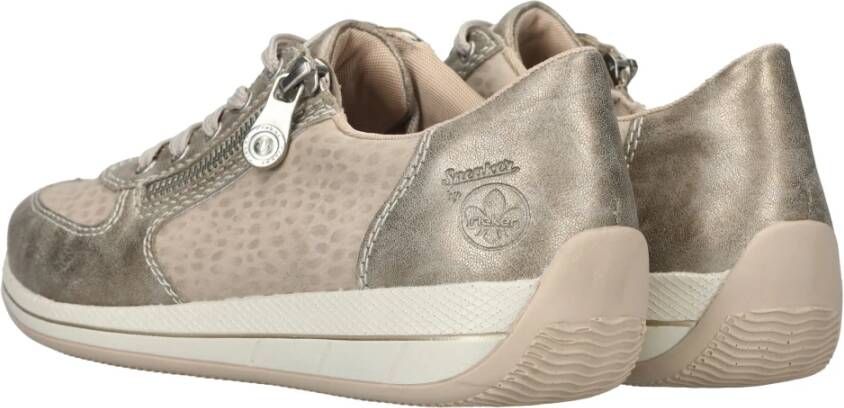 Rieker Beige en parelgrijze polkadot sneaker Multicolor Dames