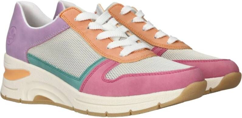 Rieker Beige Pastel Sneaker voor de lente Multicolor Dames