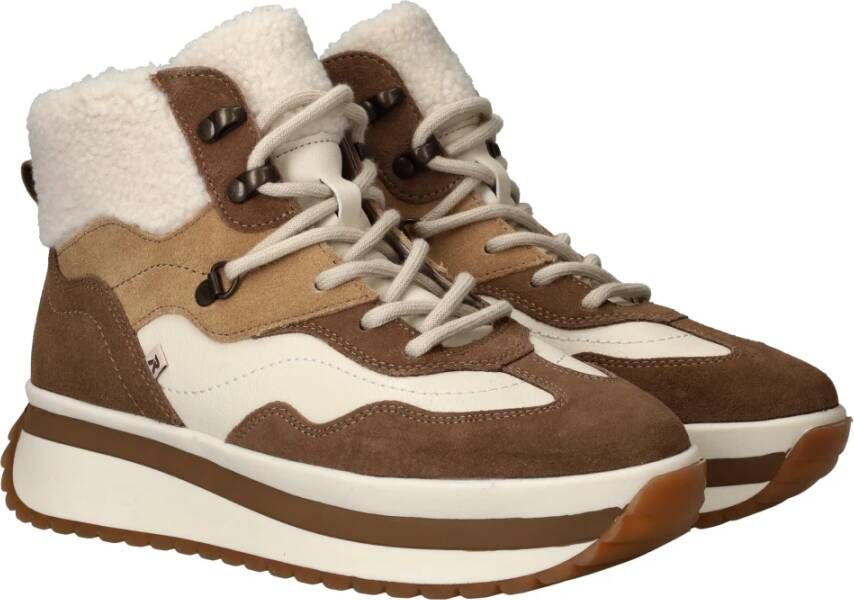 Rieker Beige Platform Veterschoenen voor Dames Multicolor Dames
