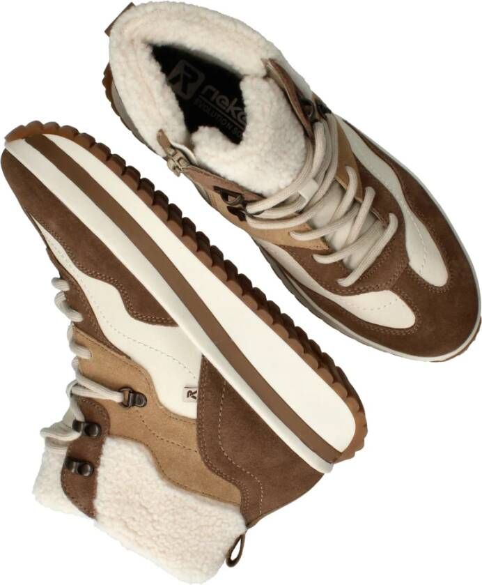 Rieker Beige Platform Veterschoenen voor Dames Multicolor Dames