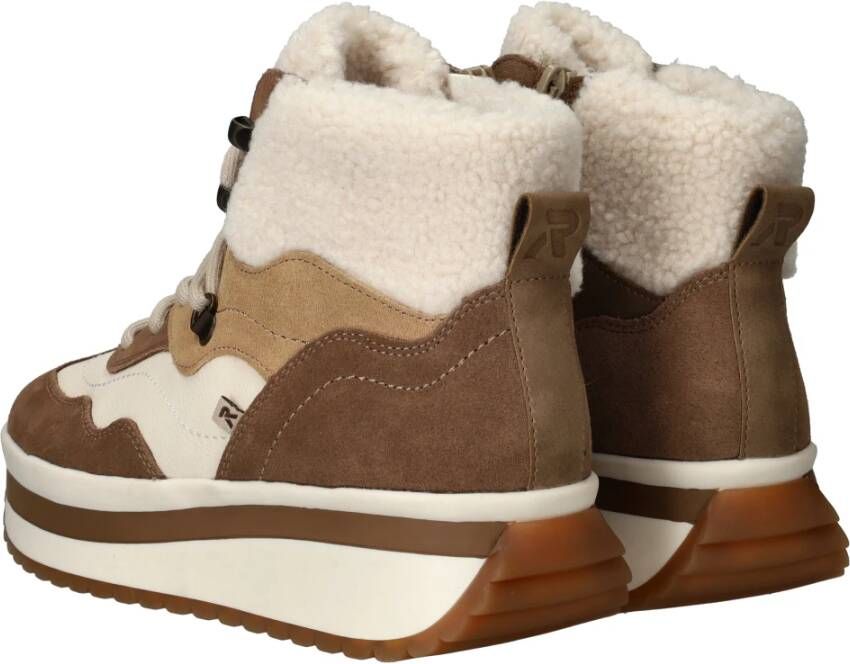 Rieker Beige Platform Veterschoenen voor Dames Multicolor Dames