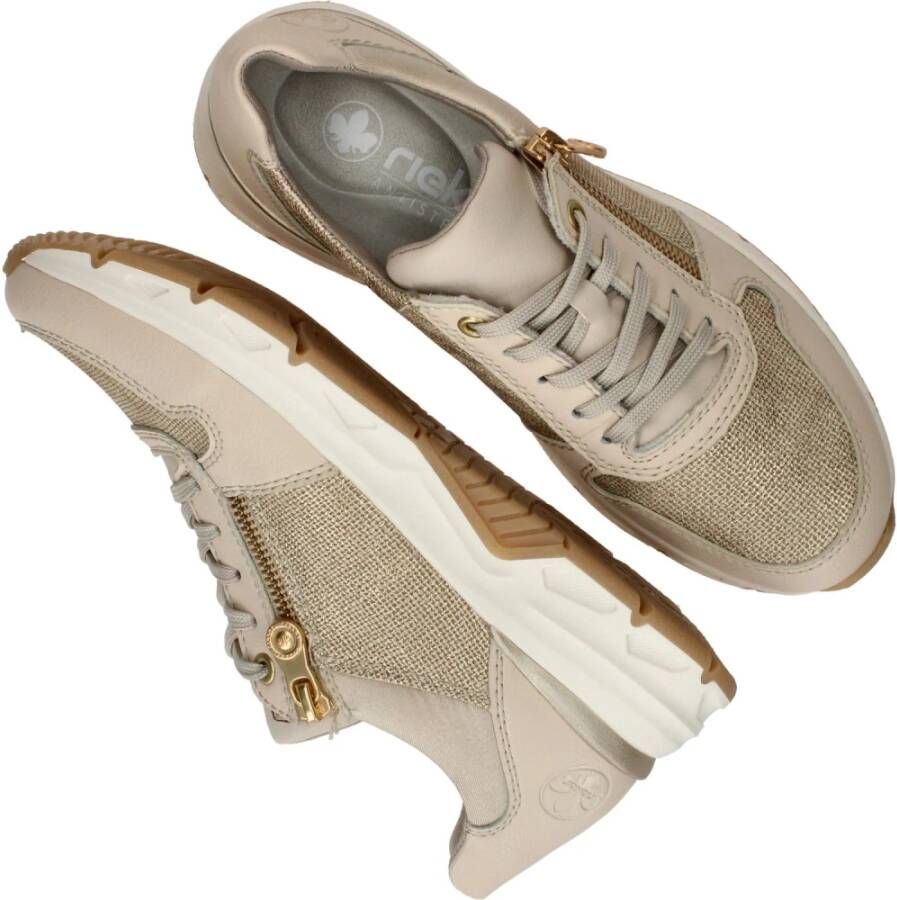 Rieker Beige Sneaker met Gouden Details Beige Dames