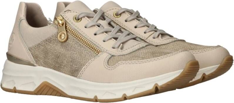 Rieker Beige Sneaker met Gouden Details Beige Dames