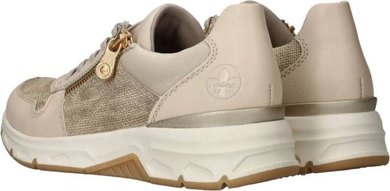 Rieker Beige Sneaker met Gouden Details Beige Dames