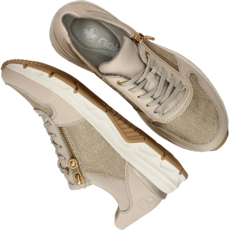 Rieker Beige Sneaker met Gouden Details Multicolor Dames