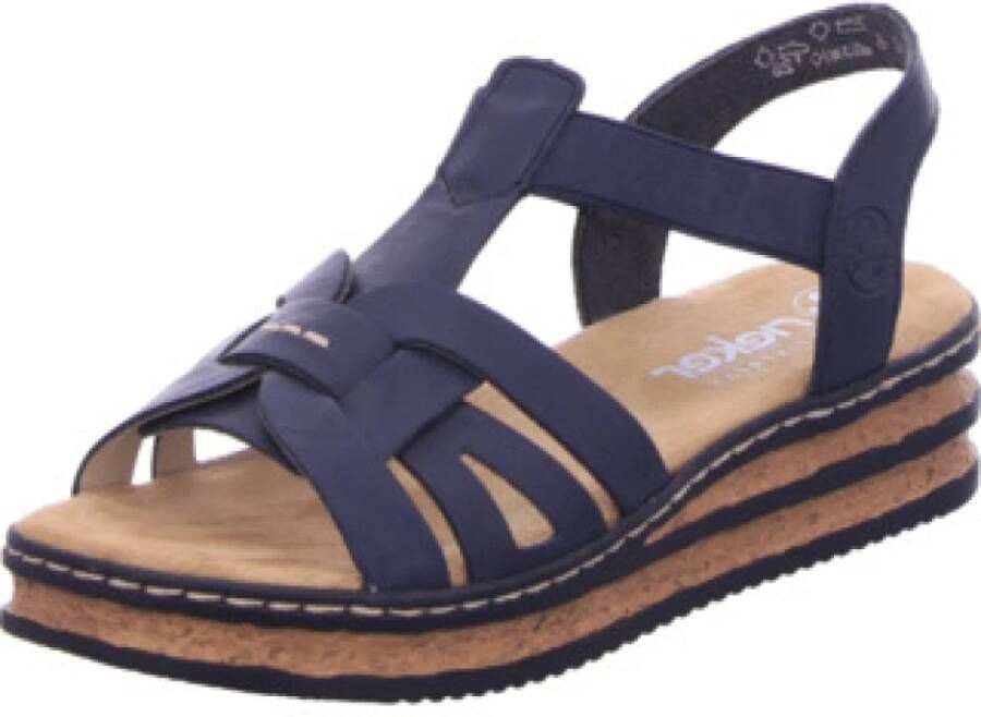Rieker Blauwe Comfort Veterschoenen voor Dames
