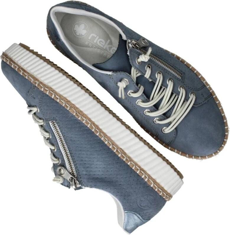 Rieker Blauwe Espadrille Sneaker Blue Dames