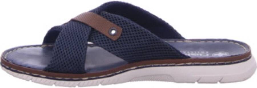Rieker Blauwe Heren Slippers Comfort Stijl