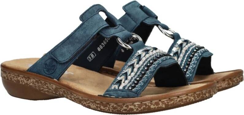 Rieker Blauwe Kralen Slipper Blue Dames