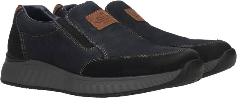 Rieker Blauwe Slip-On Comfort Schoenen Blue Heren