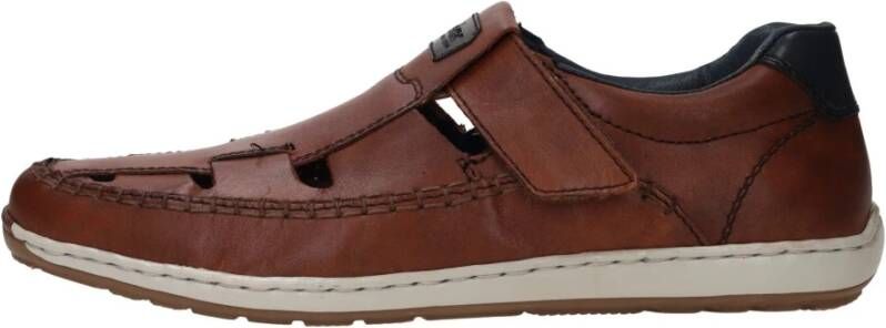 Rieker Bruin Leren Comfort Sandaal Brown Heren