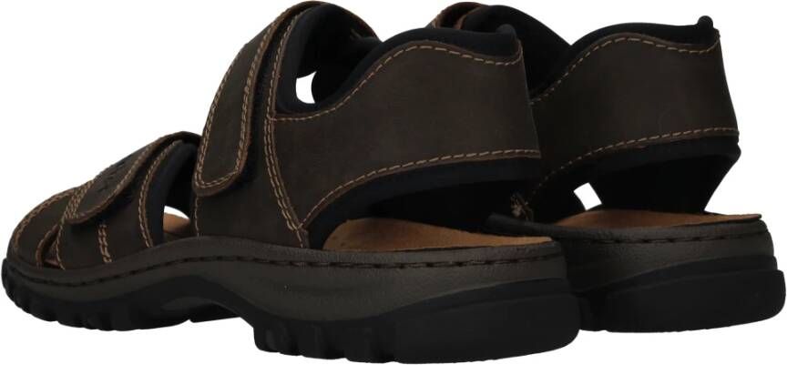 Rieker Bruine Comfort Sandaal met Klittenbandsluiting Brown Heren