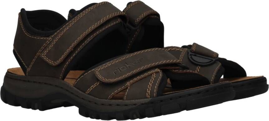 Rieker Bruine Comfort Sandaal met Klittenbandsluiting Brown Heren