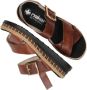 Rieker Bruine Leren Sandaal met Gekruiste Bandjes Brown Dames - Thumbnail 15